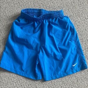Nike Bright Blue Running Shorts with White Swoosh